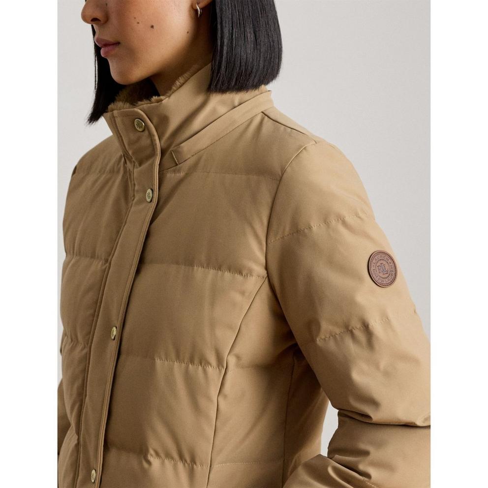 Lauren by Ralph Lauren Womens Faux Fur Hood Medium Puffer Jacket