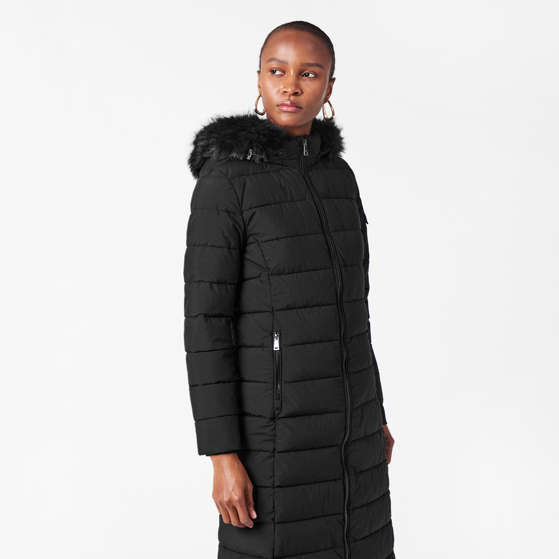 Women's Real Leather Long Puffer Jacket