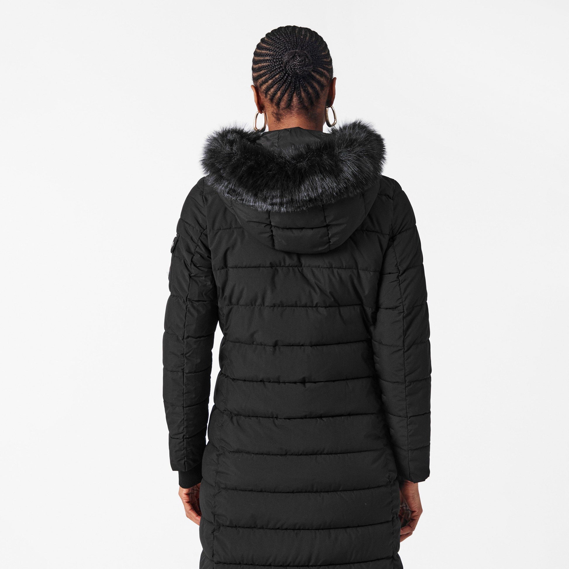 Women's Real Leather Long Puffer Jacket