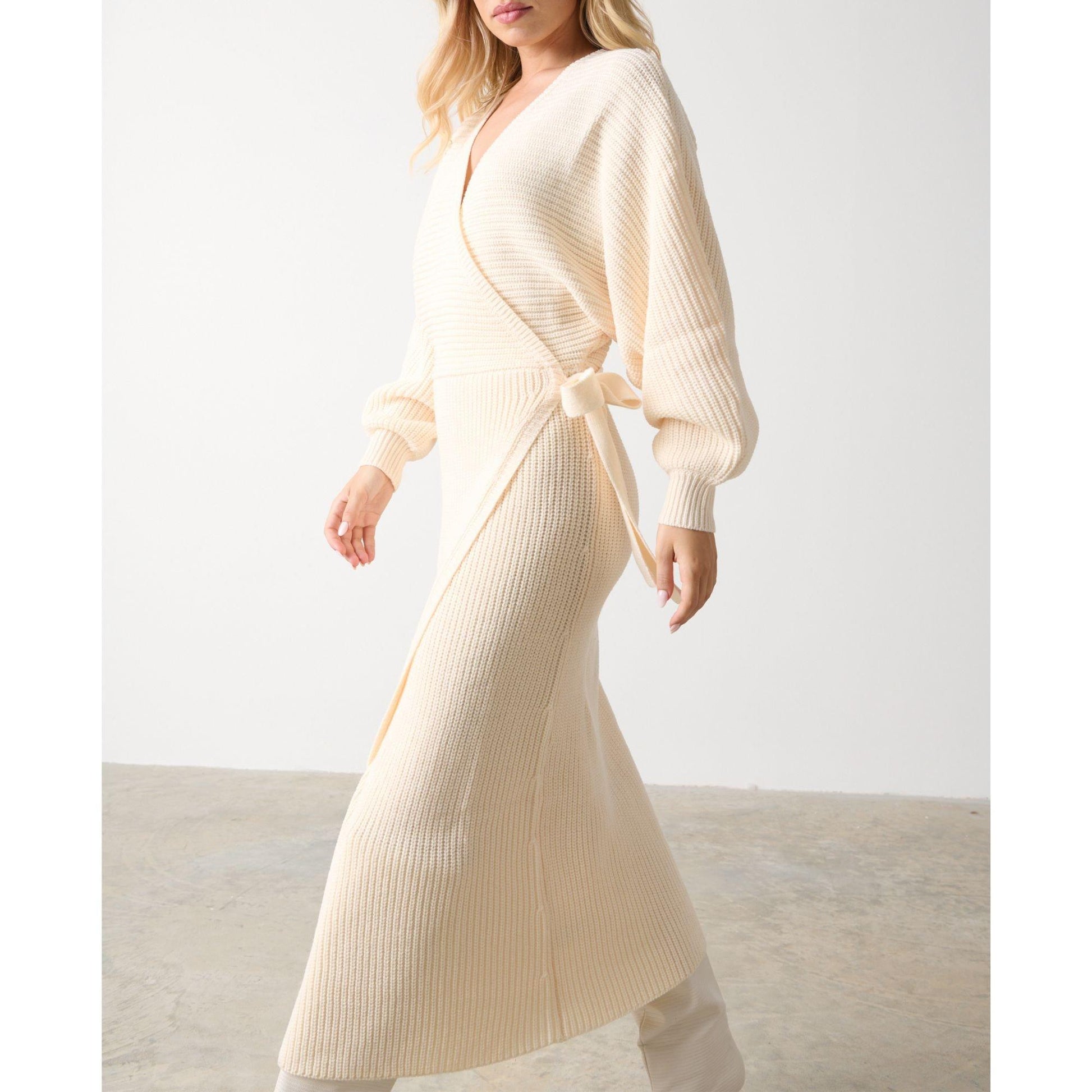 Women's P. Aidan Wrap Knitted Jumper Dress