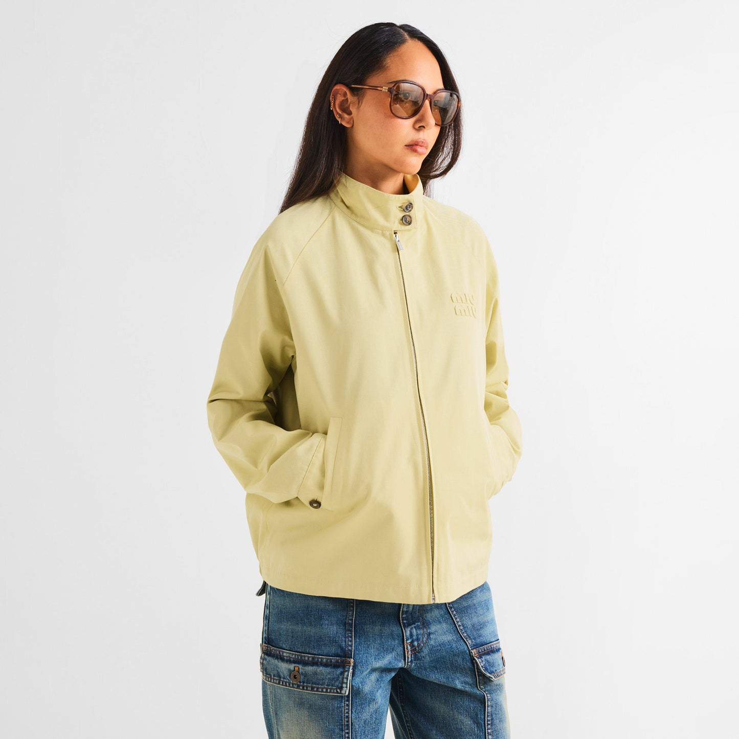 Miu Miu Womens Poplin Blouson Jacket