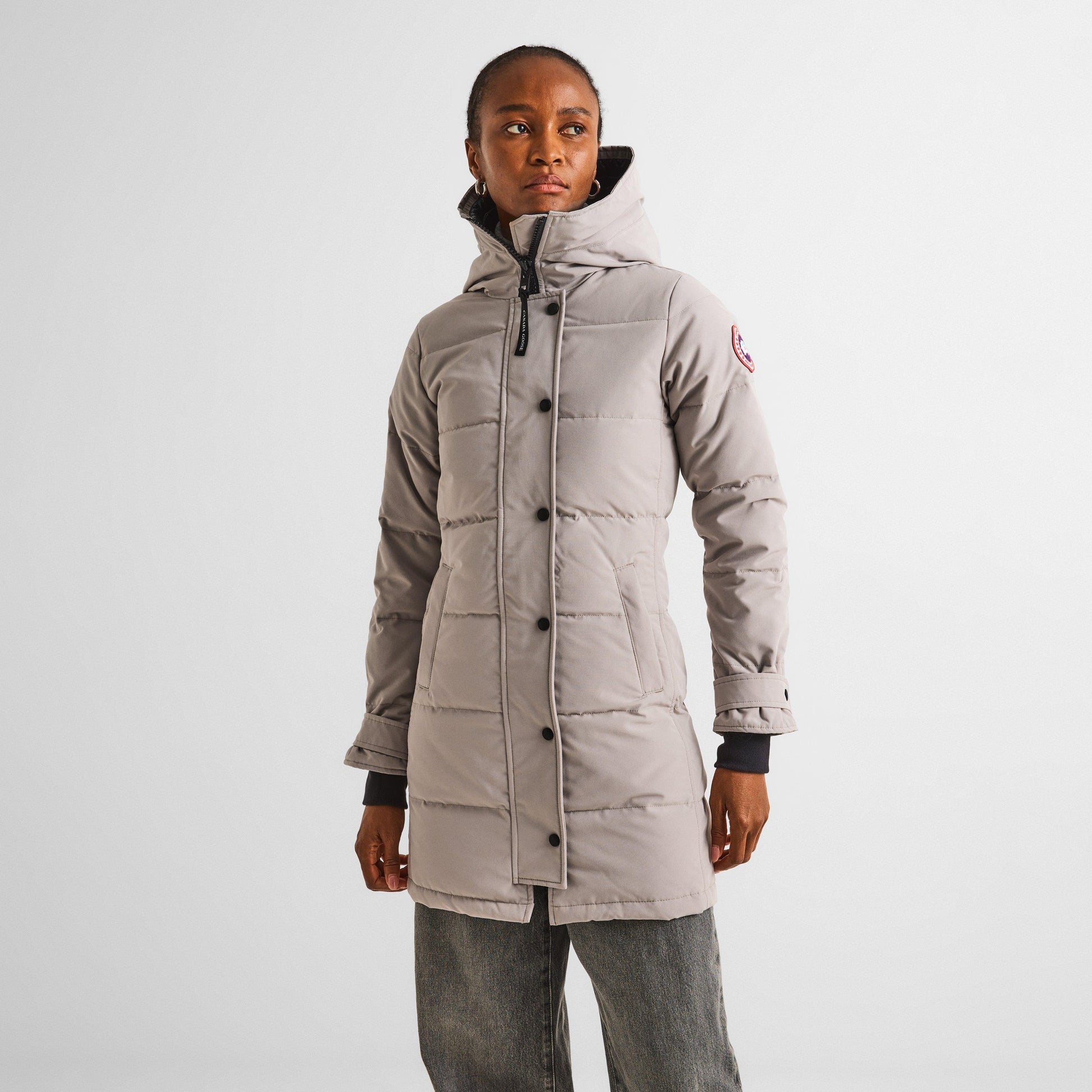 Canada Goose Women's Shelburne Water Resistant Arctic Tech Duck Down Mid-Length Hooded Parka