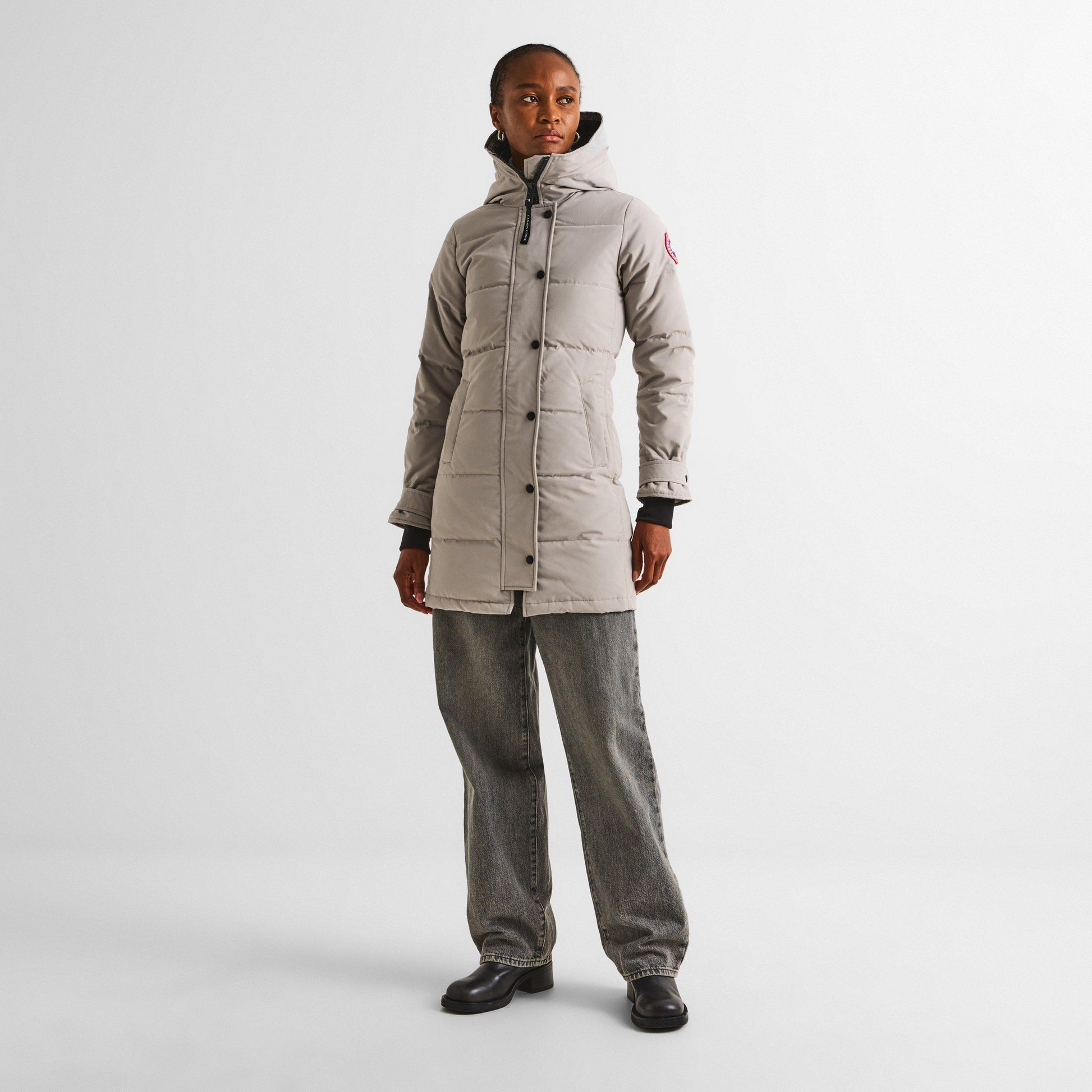 Canada Goose Women's Shelburne Water Resistant Arctic Tech Duck Down Mid-Length Hooded Parka