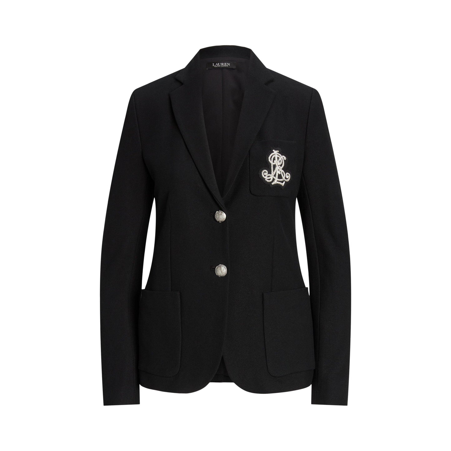 Lauren by Ralph Lauren Women's Anfisa Cotton Long Sleeve Monogram Blazer