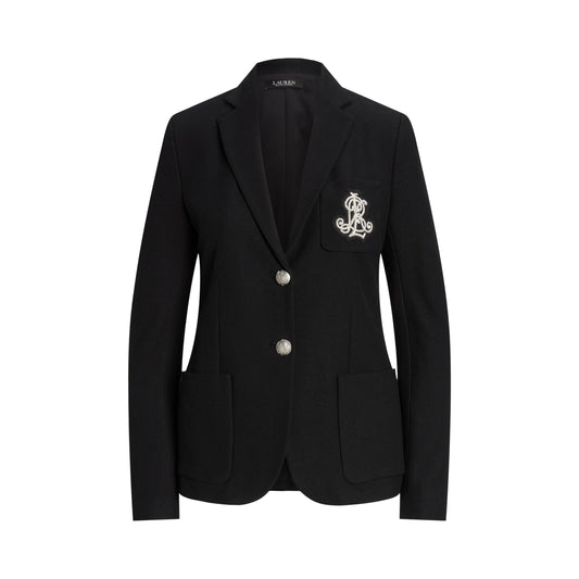 Lauren by Ralph Lauren Women's Anfisa Cotton Long Sleeve Monogram Blazer