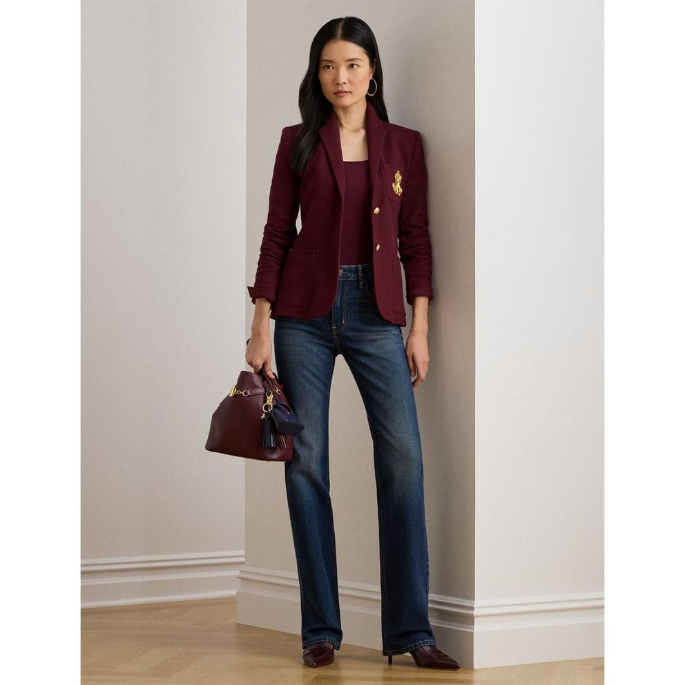 Lauren by Ralph Lauren Women's Anfisa Cotton Long Sleeve Monogram Blazer