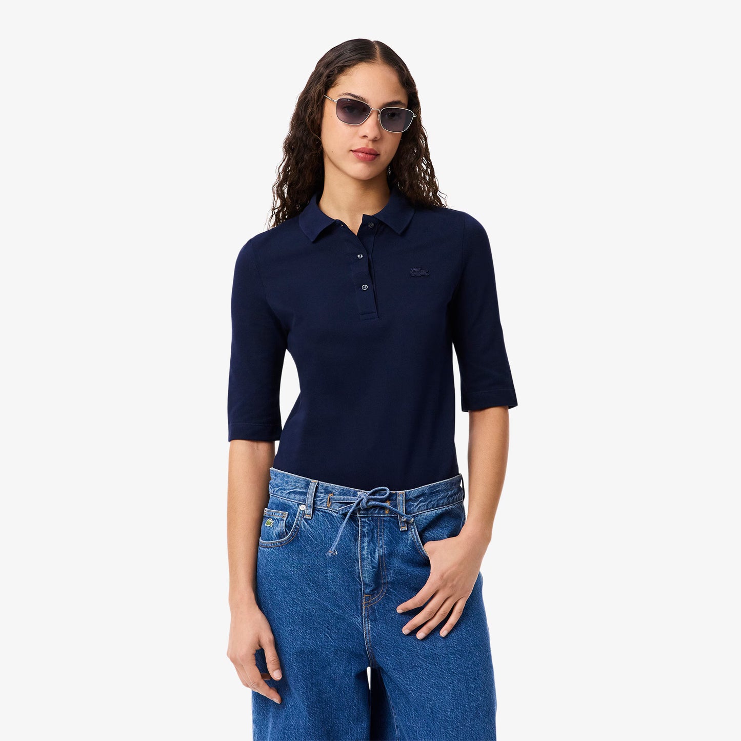 Slim Fit L.12.D Three Quarter Sleeve Polo Shirt