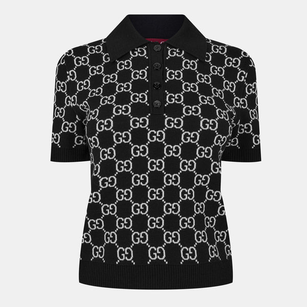 Gucci Reversible GG Wool Jacquard Polo Shirt