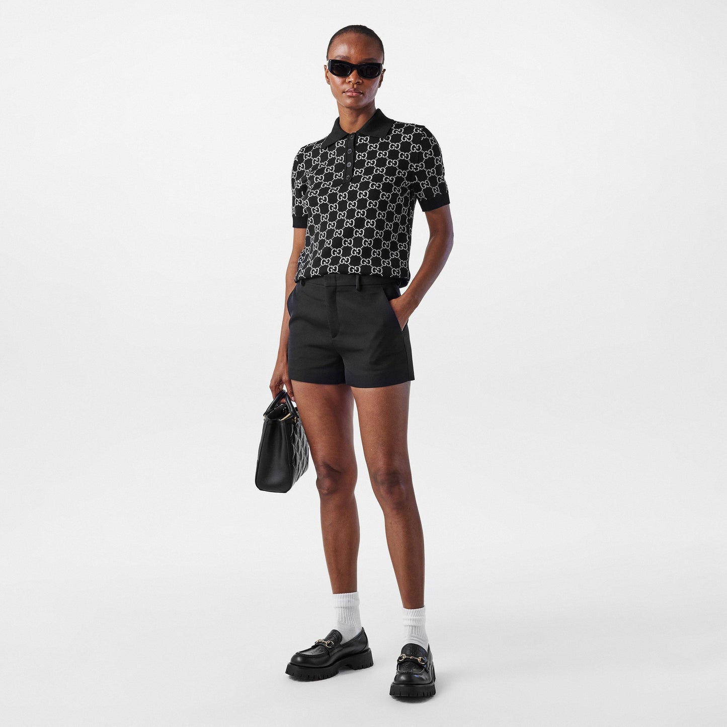 Gucci Reversible GG Wool Jacquard Polo Shirt