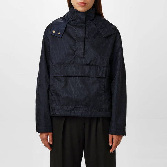 Valentino Women's Jacquard Hooded Long Sleeve Rain Anorak