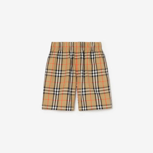Check Cotton Cargo Shorts