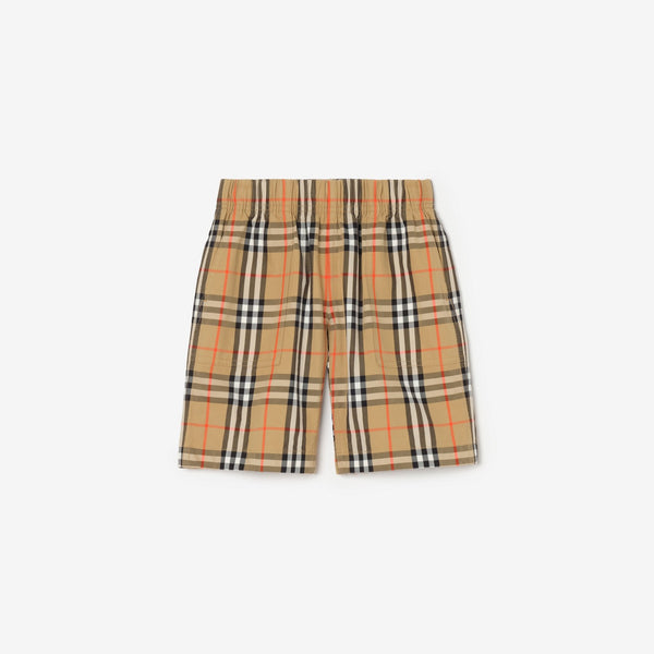 Check Cotton Cargo Shorts