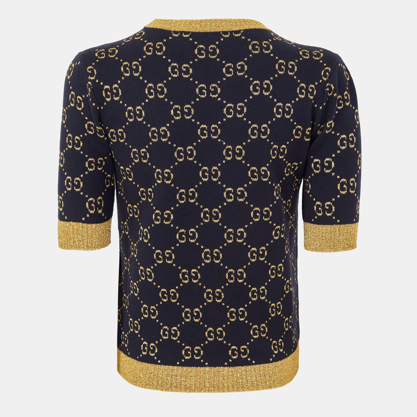 Gucci Women's Logo Cotton GG Lamé Top