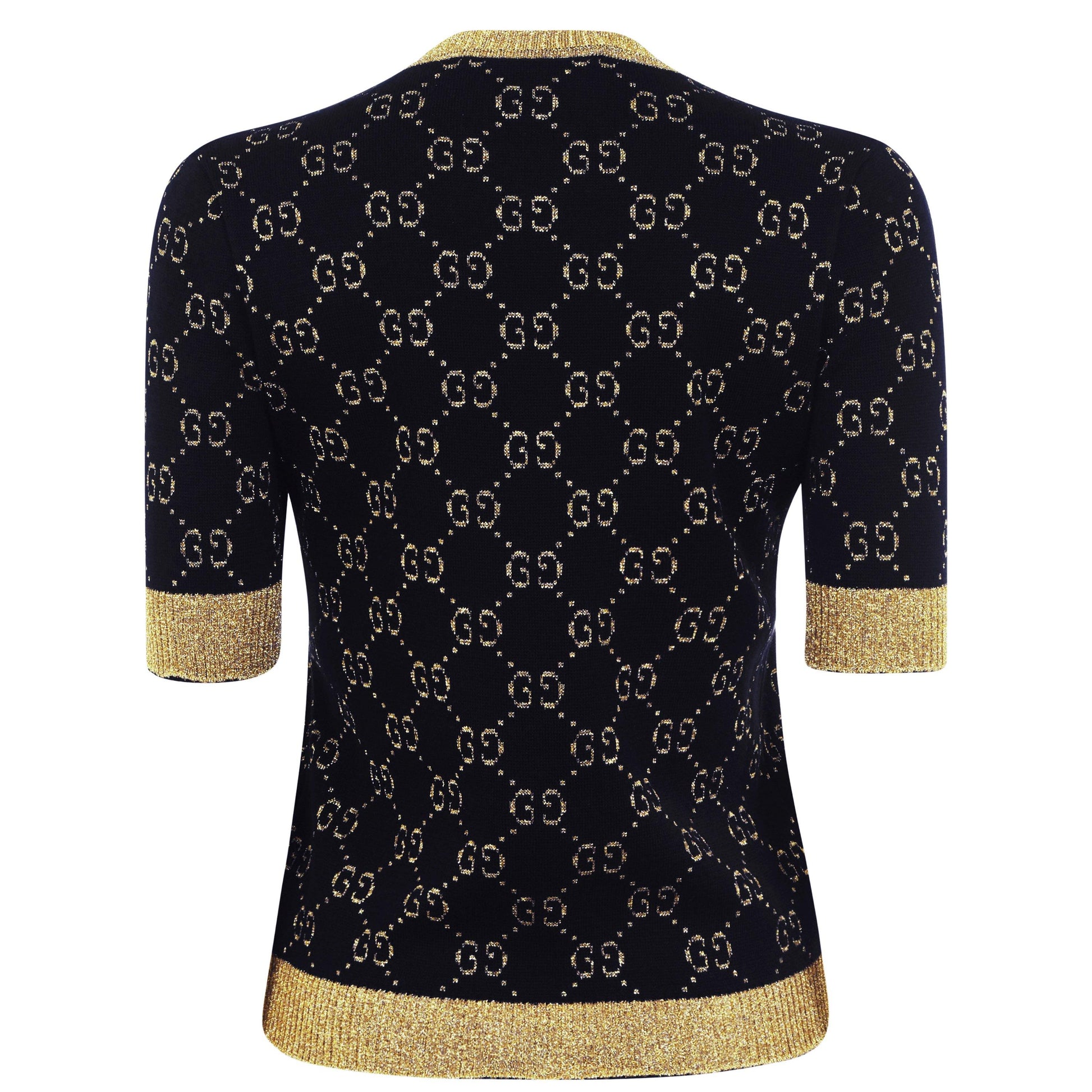 Gucci Women's Logo Cotton GG Lamé Top