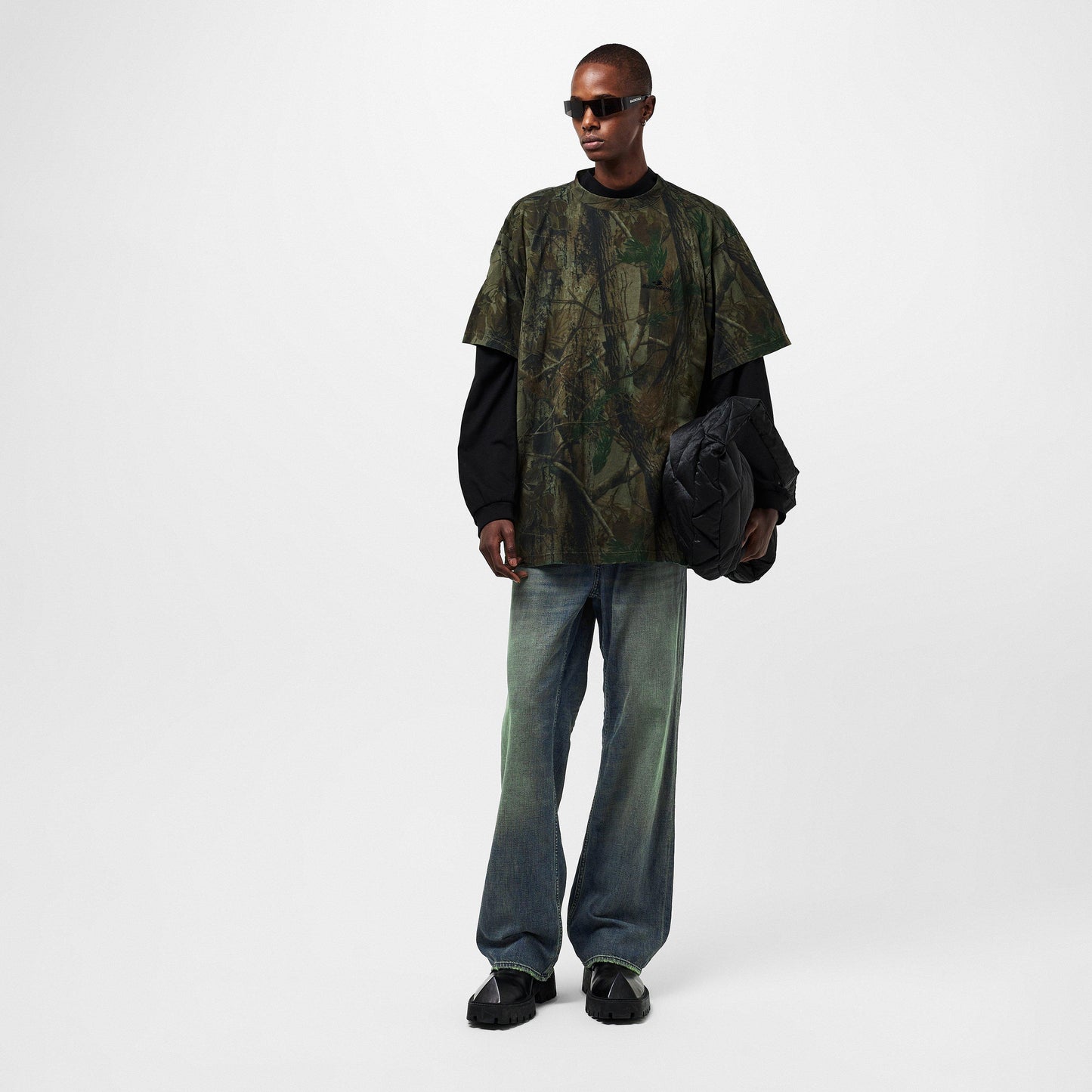 Balenciaga Men's Relaxed Wide Leg Trousers