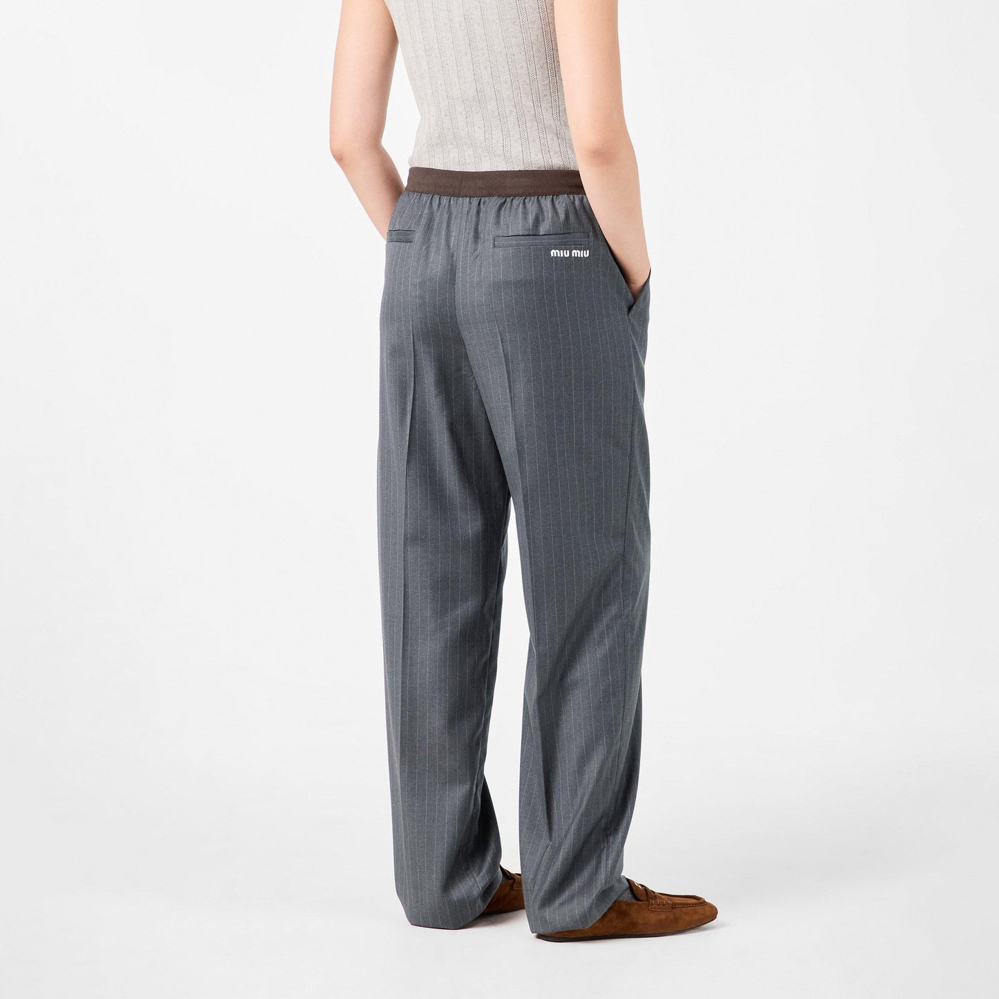 Miu Miu Women's Open Cuff Woven Tracksuit Joggers