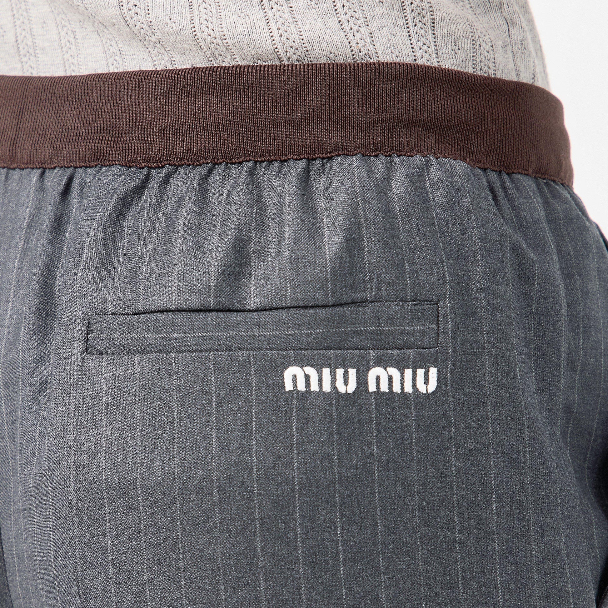 Miu Miu Women's Open Cuff Woven Tracksuit Joggers