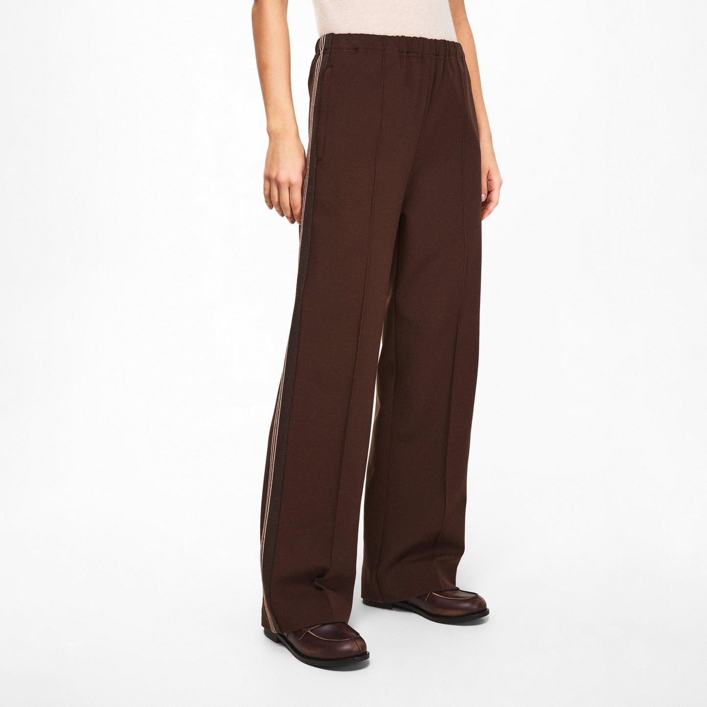 Miu Miu Women's Open Cuff Woven Relaxed Fit Tracksuit Joggers