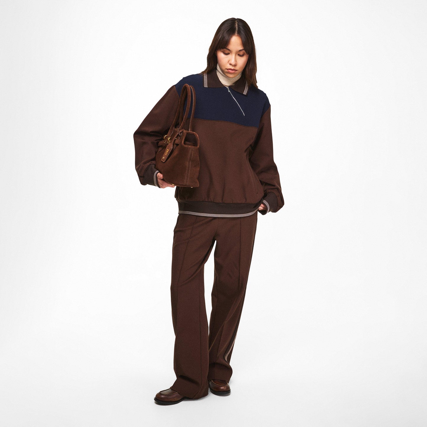 Miu Miu Women's Open Cuff Woven Relaxed Fit Tracksuit Joggers