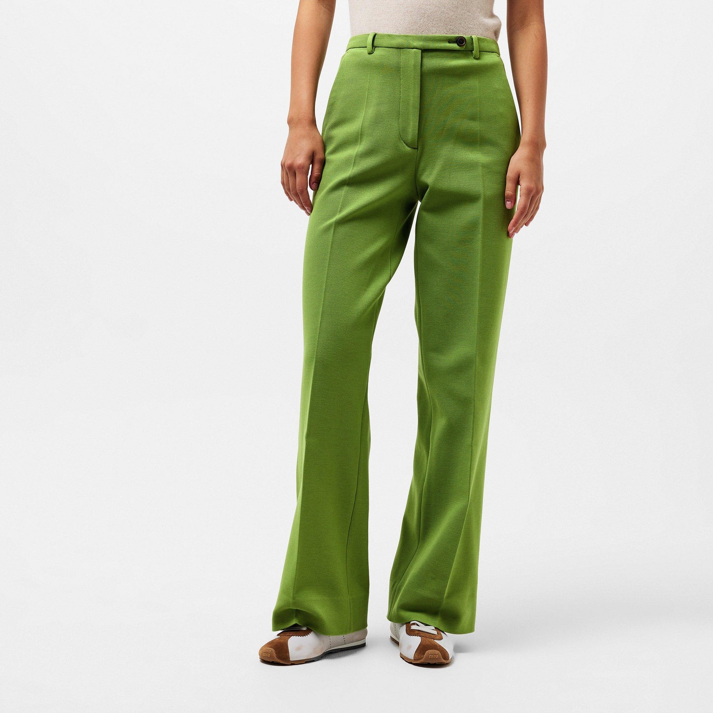 Miu Miu Women's High Rise Wide Leg Trousers