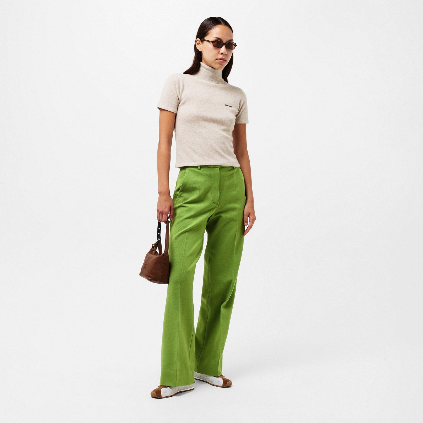 Miu Miu Women's High Rise Wide Leg Trousers