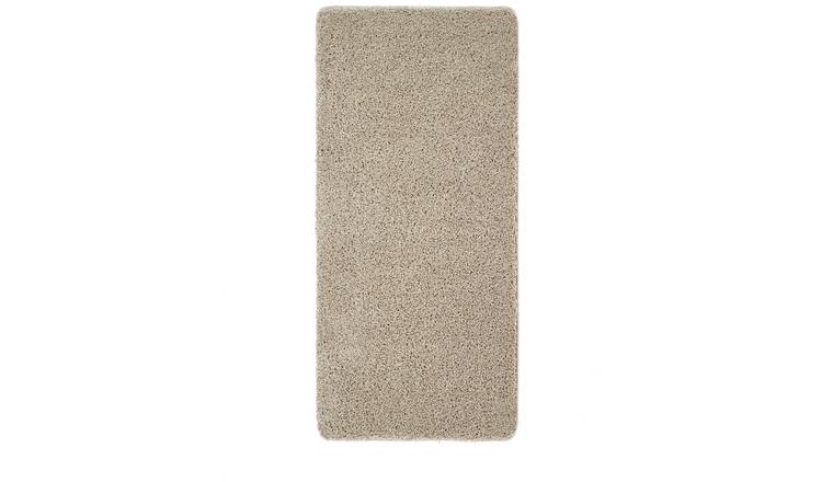 Buddy Washable Mat Plain Stone Shaggy Rug - 67x150cm
