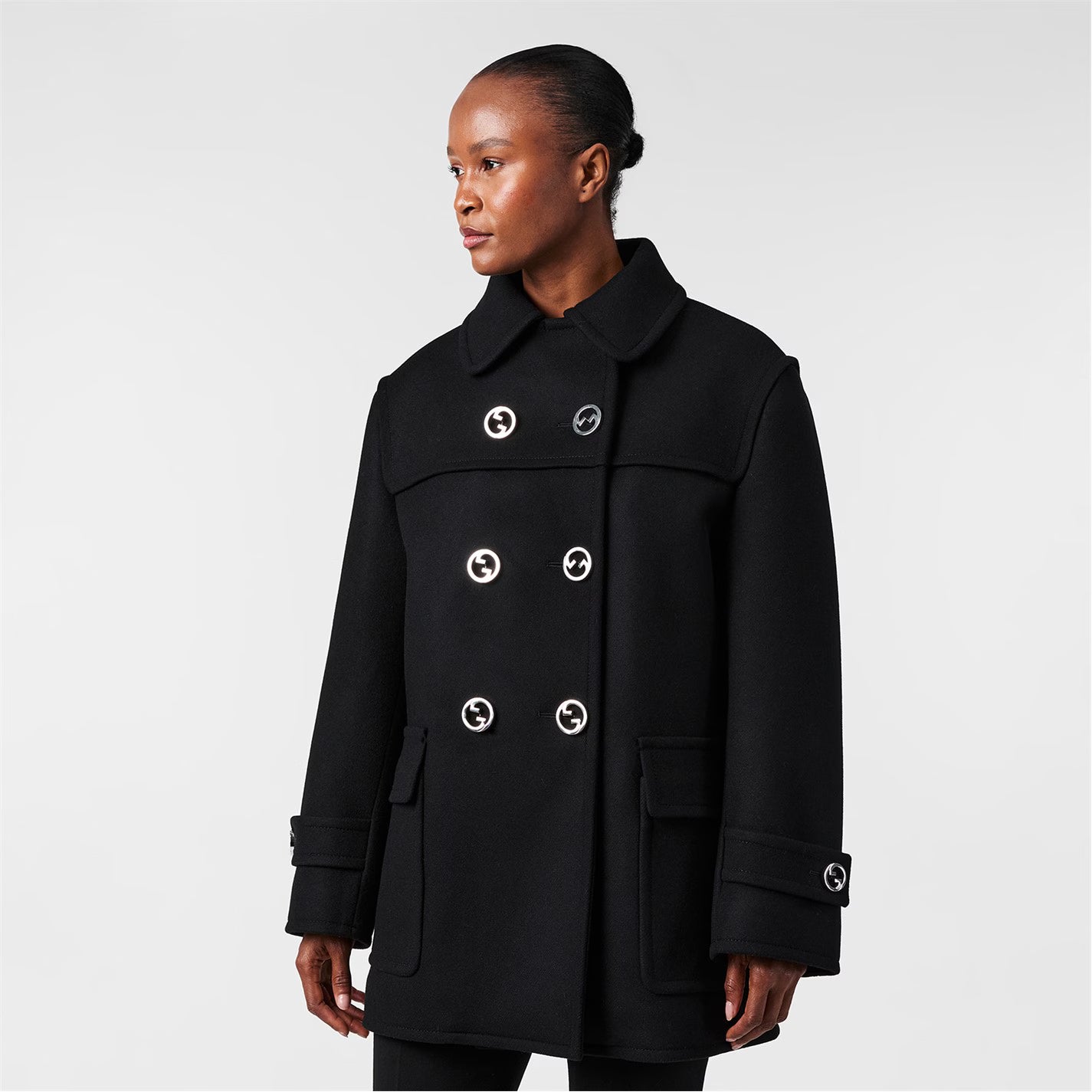 Women's Wool Long Sleeve Oversized Fit Pea Coat