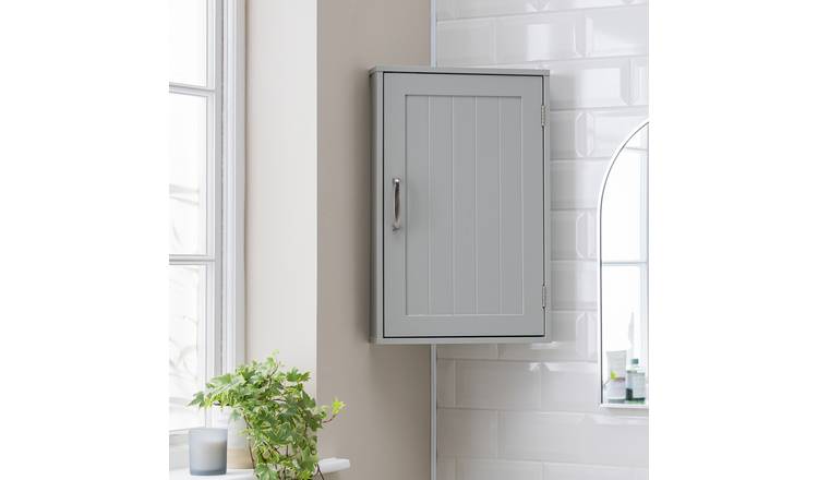 Argos Home Tongue & Groove Corner Wall Cabinet - Grey