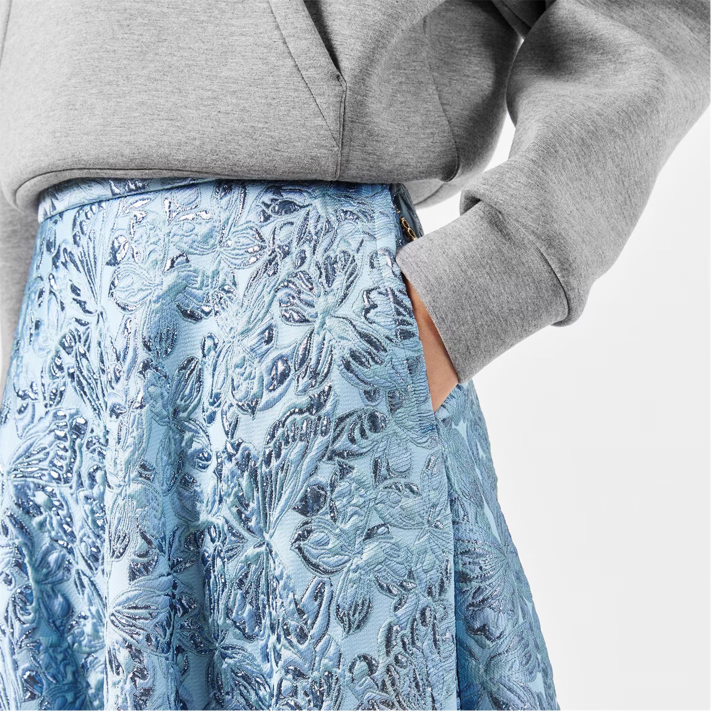 GUCCI Lamé Butterflies Brocade Skirt.