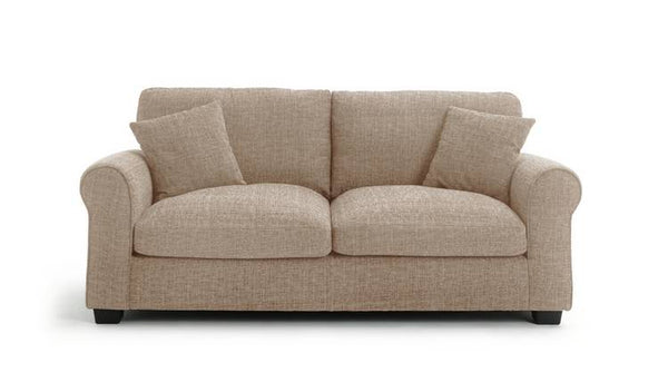 Argos Home Lisbon Fabric 3 Seater Sofa - Stone