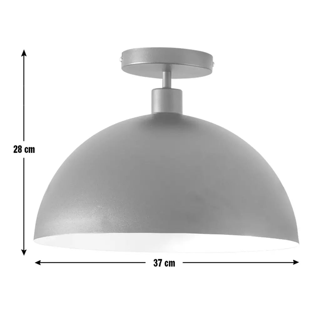 Habitat Steel Mushroom Flush Ceiling Light - Black
