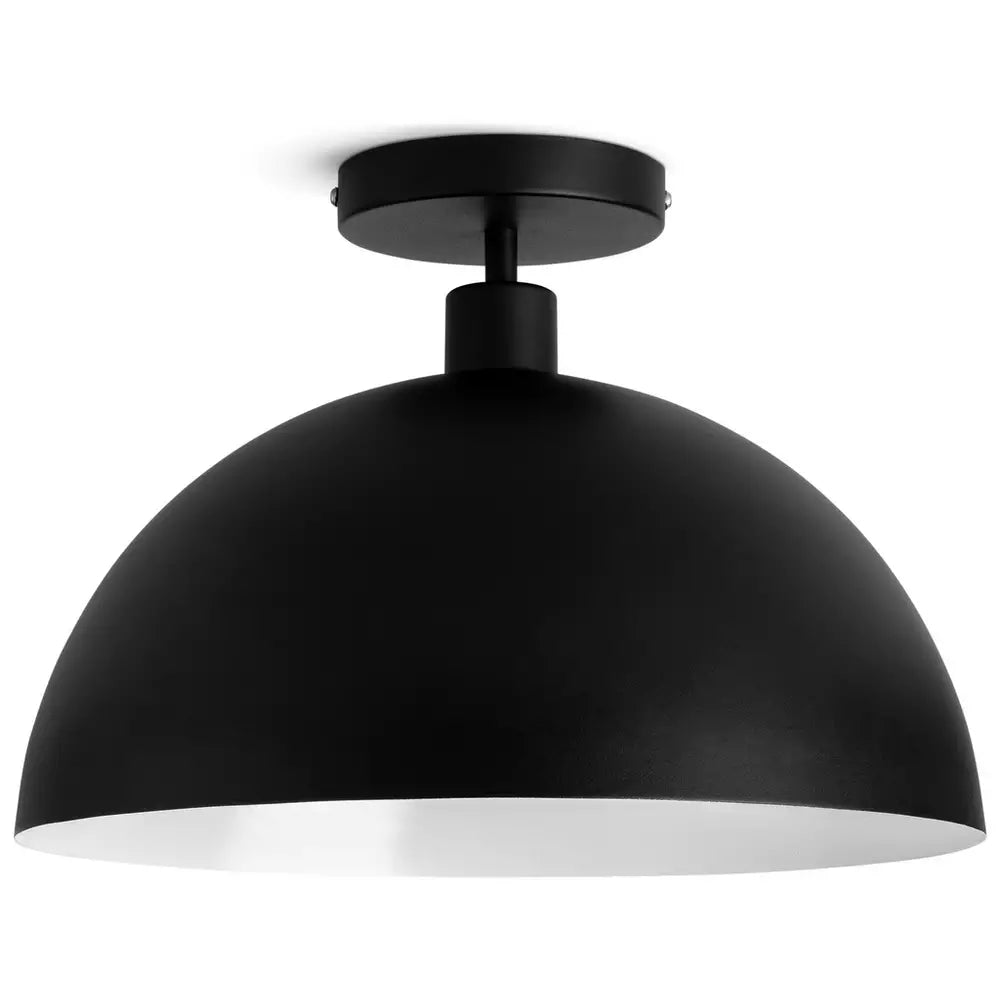 Habitat Steel Mushroom Flush Ceiling Light - Black