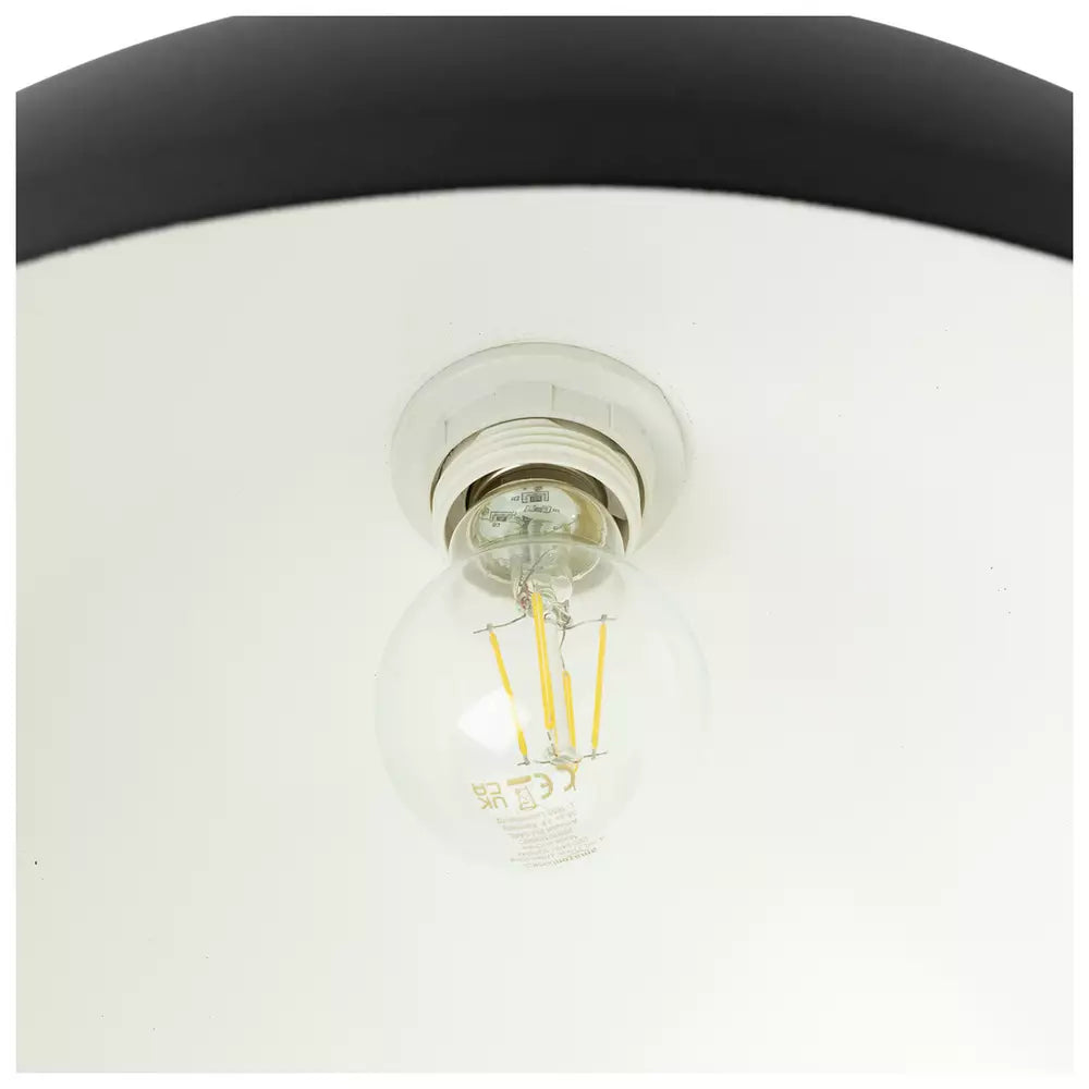 Habitat Steel Mushroom Flush Ceiling Light - Black