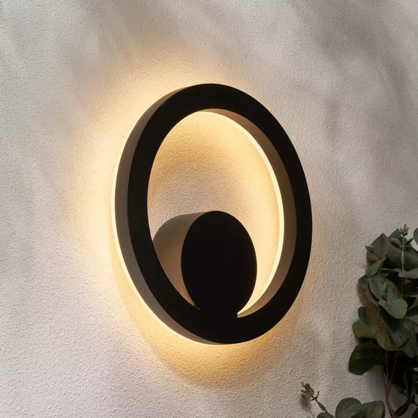 Zink IPSE IP65 Black LED Outdoor Round Wall Up & Down Light
