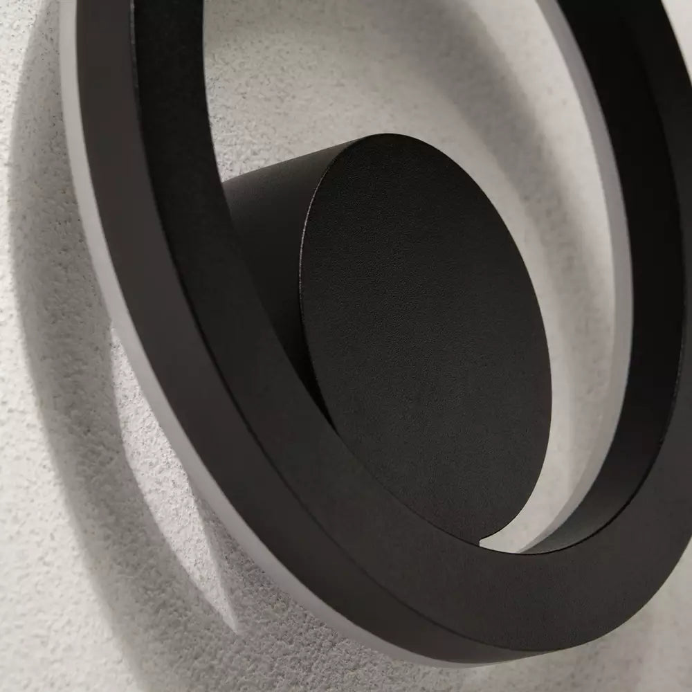 Zink IPSE IP65 Black LED Outdoor Round Wall Up & Down Light