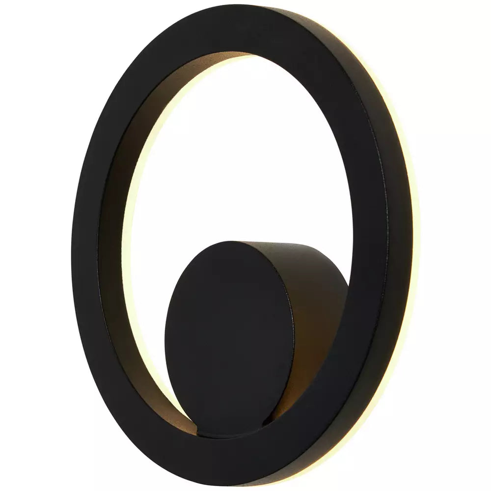 Zink IPSE IP65 Black LED Outdoor Round Wall Up & Down Light