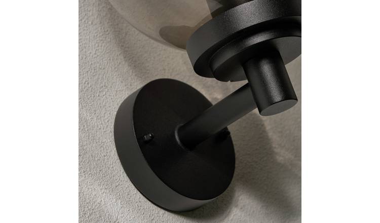 Zink SFIR IP44 Black Outdoor Globe Wall Light