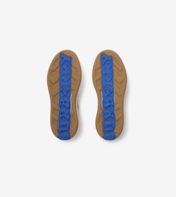Leather, Suede and Check Terrace Sneakers