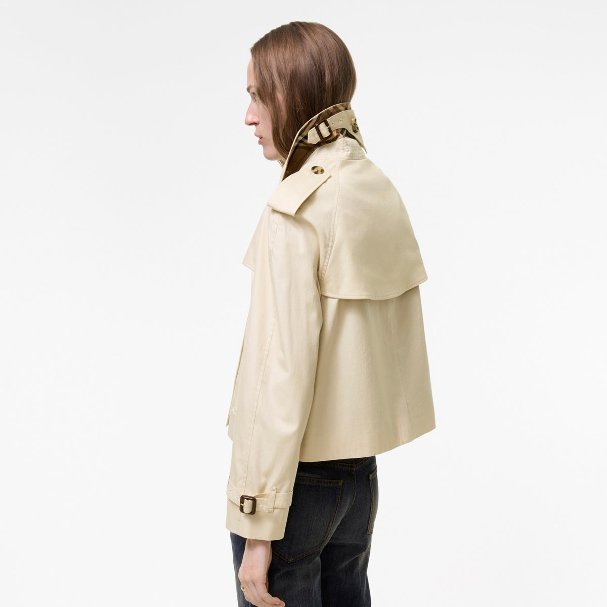 Cropped Tropical Gabardine Mayfair Trench Jacket