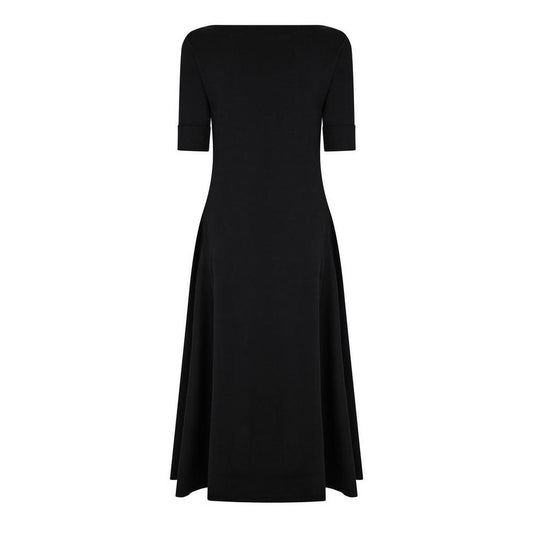 Women's Boat-neck Jersey Midi Dress