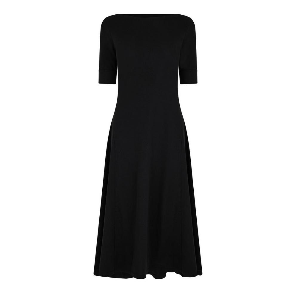 Women's Boat-neck Jersey Midi Dress