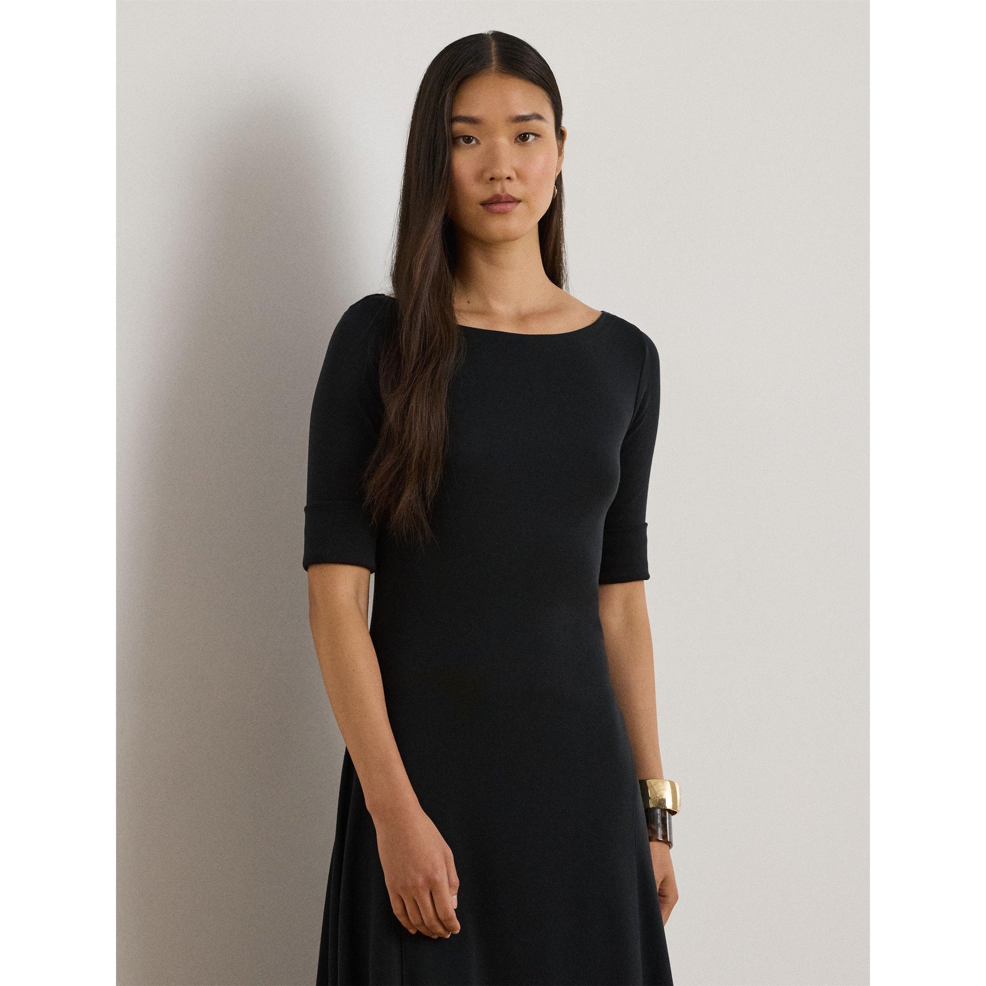 Lauren by Ralph Lauren Women's Boat-neck Jersey Midi Dress