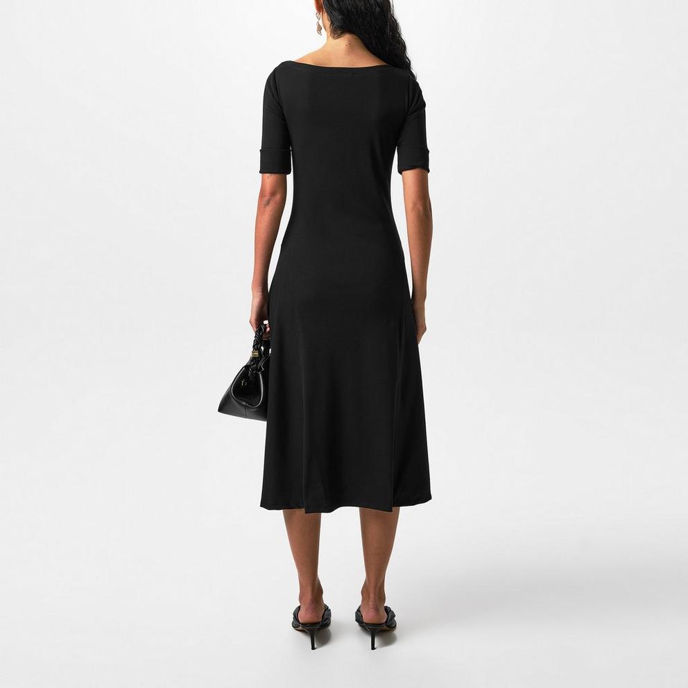 Women's Boat-neck Jersey Midi Dress