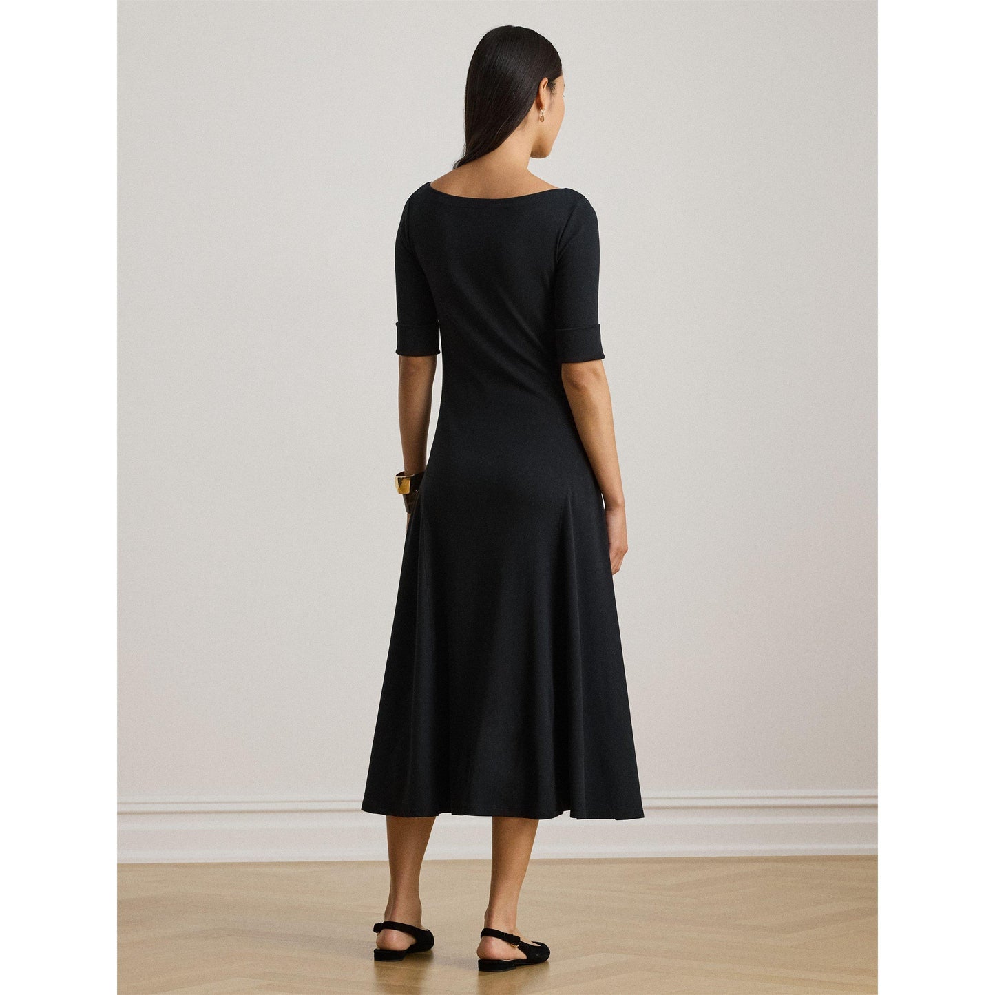 Lauren by Ralph Lauren Women's Boat-neck Jersey Midi Dress
