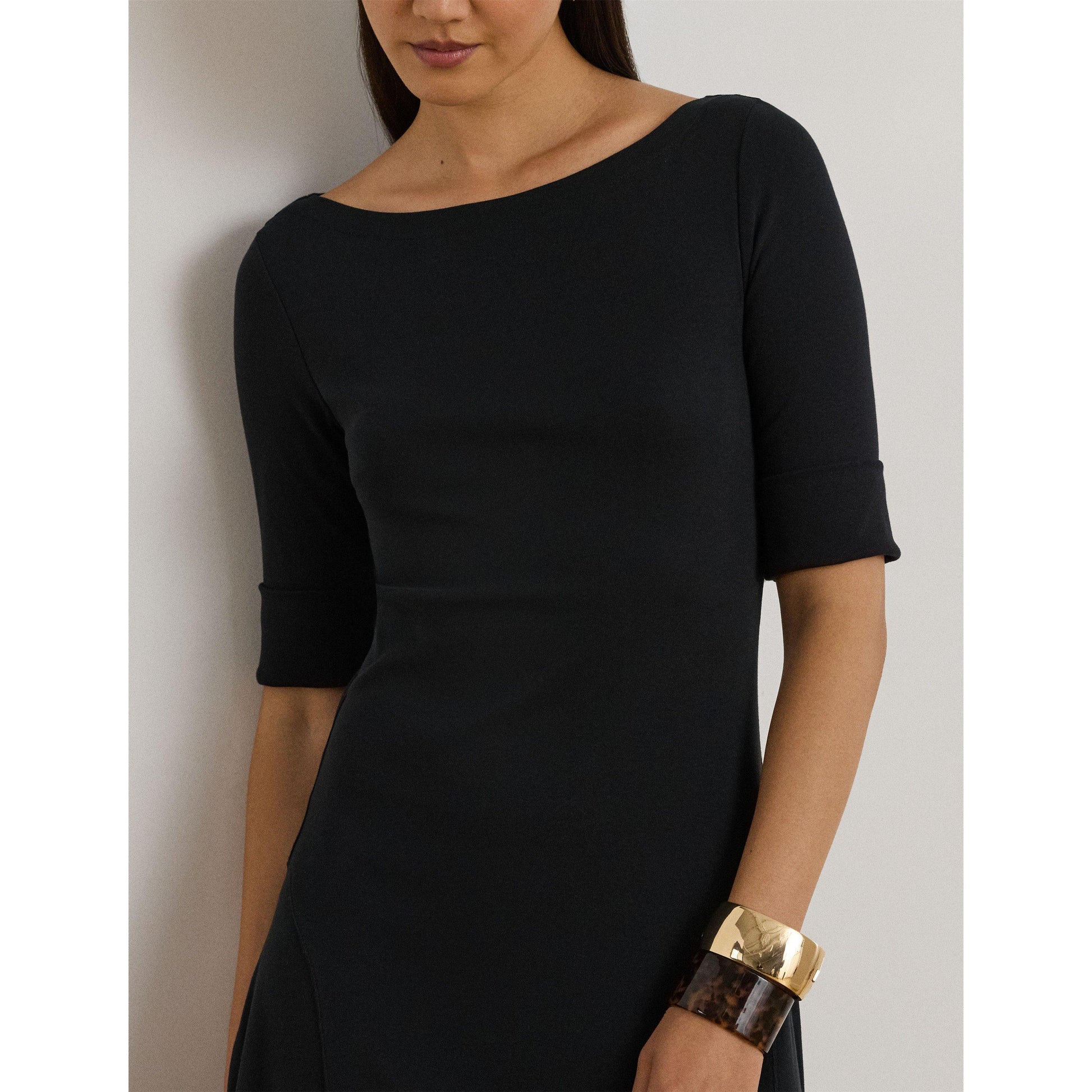 Lauren by Ralph Lauren Women's Boat-neck Jersey Midi Dress