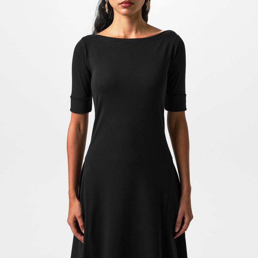 Women's Boat-neck Jersey Midi Dress