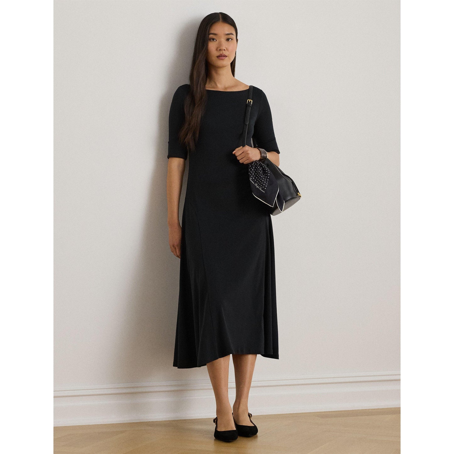 Lauren by Ralph Lauren Women's Boat-neck Jersey Midi Dress