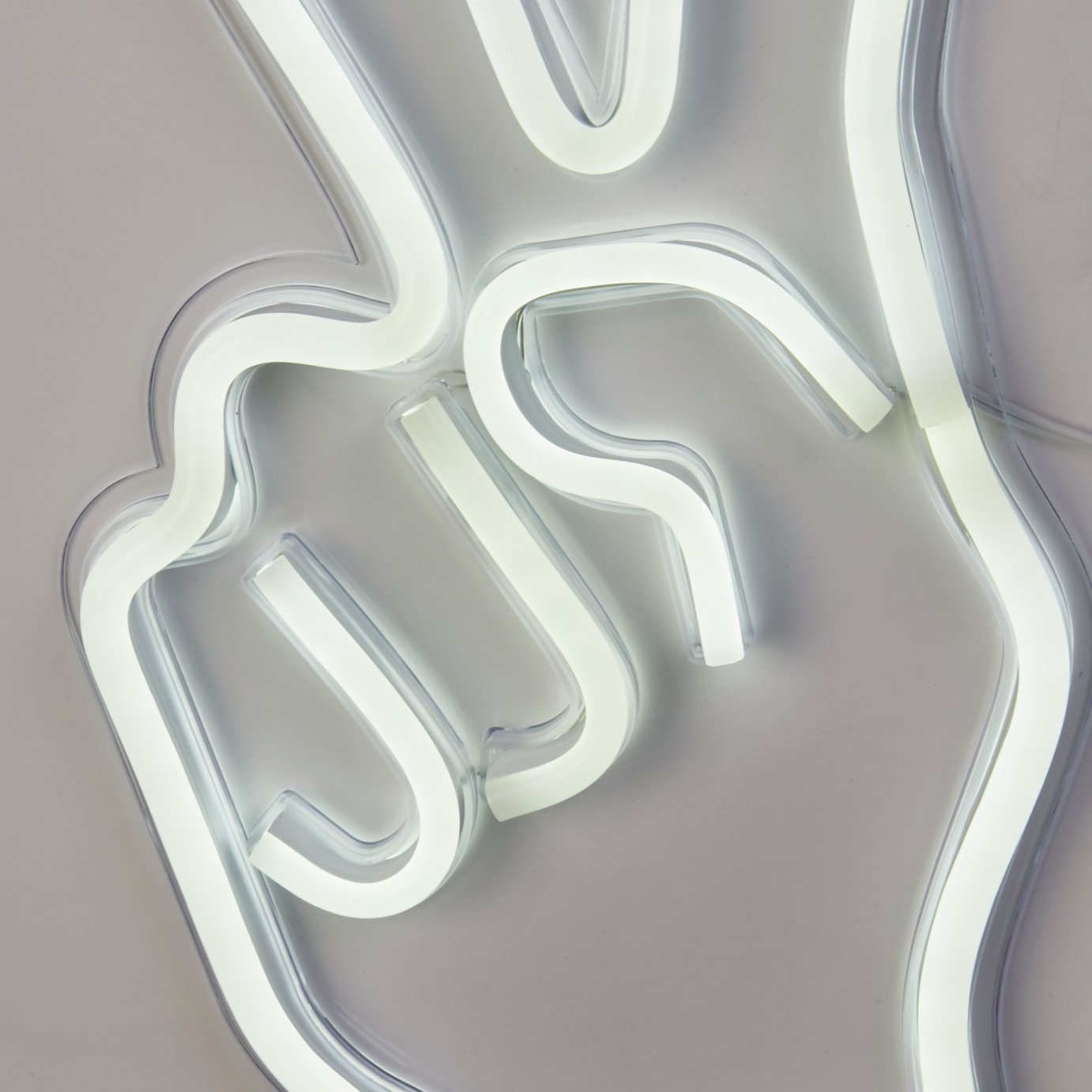 Searchlight Neon Effect Peace Sign Wall Light - White