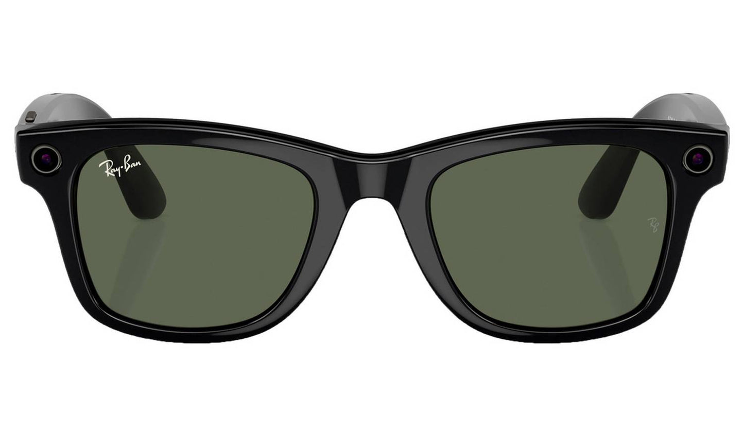 Ray-Ban Meta Wayfarer L - Shiny Black, G15 Green