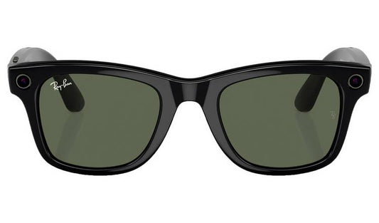 Ray-Ban Meta Wayfarer L - Shiny Black, G15 Green